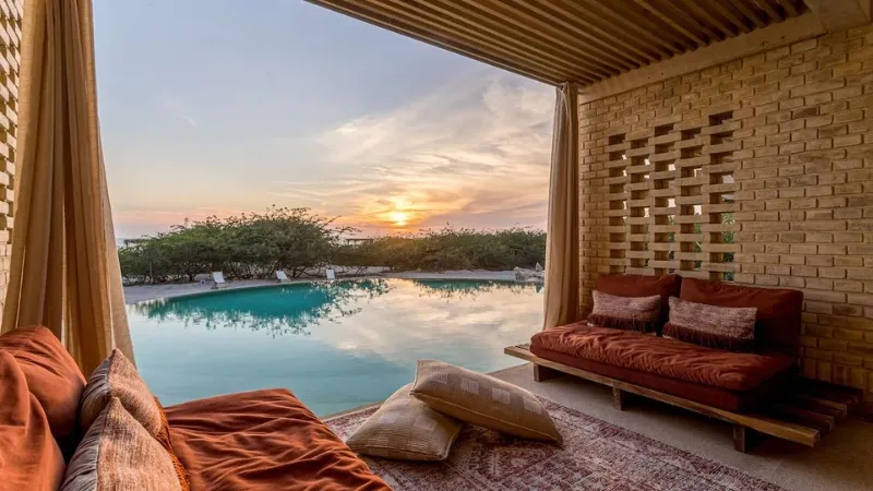 Cancun to Puerto Escondido - the lobby of Casona Sforza, a luxury hotel in Puerto Escondido