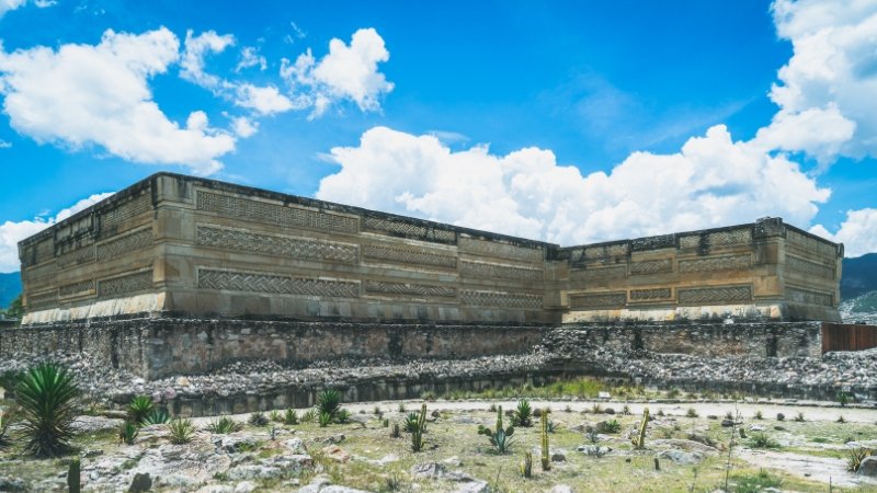 The ruined city of Mitla in San Pablo Villa de Mitla in Oaxaca, Mexico