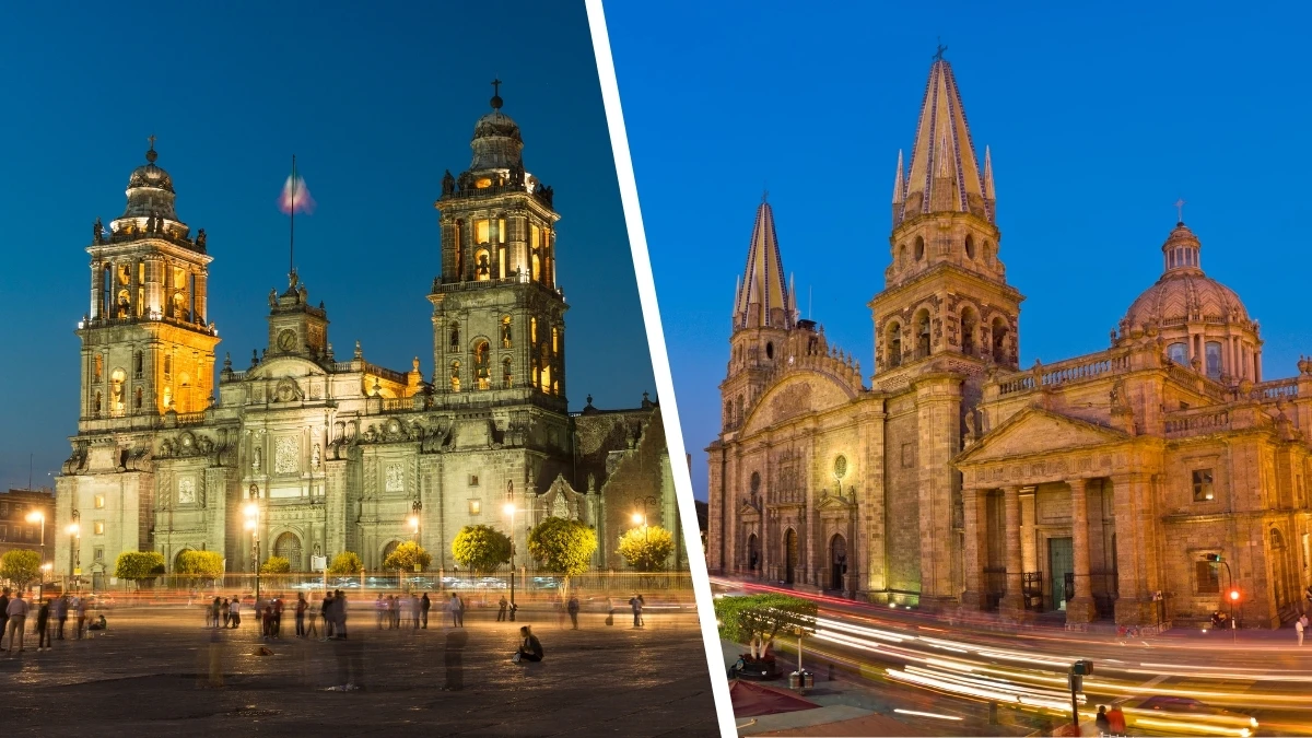 Mexico City to Guadalajara - Metropolitan Cathedral and the Guadalajara Cathedral